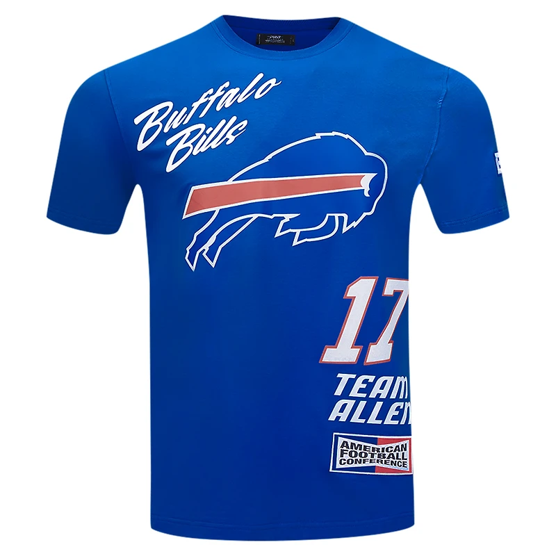 T-shirt avec nom et numéro de joueur Pro Standard Josh Allen Royal Buffalo Bills Fast Lane pour hommes