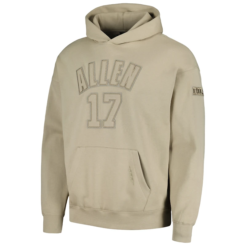 Sweat à capuche avec nom et numéro du joueur Pro Standard Josh Allen Tan Buffalo Bills pour homme