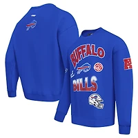 Men's Pro Standard Royal Buffalo Bills Turn It Up Drop Shoulder Pullover Sweatshirt