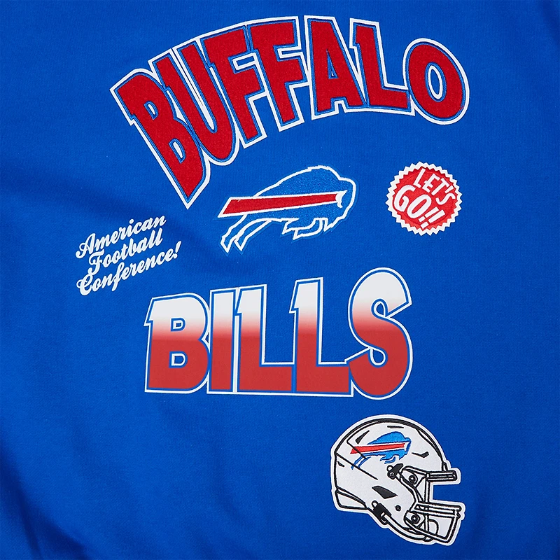 Men's Pro Standard Royal Buffalo Bills Turn It Up Drop Shoulder Pullover Sweatshirt