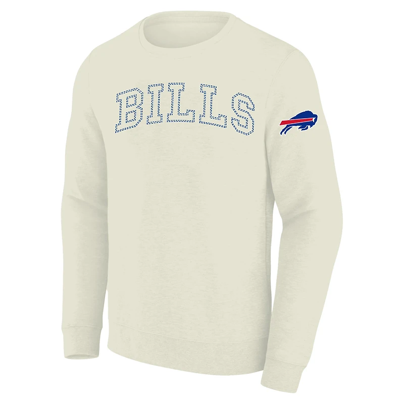 Sweat-shirt polaire Buffalo Bills crème pour homme, coupe grande taille