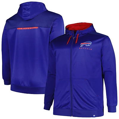 Men's Profile Royal Buffalo Bills Big & Tall Defender Full-Zip Hoodie