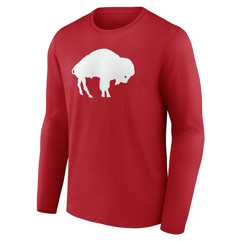 T-shirt à manches longues blanc authentique et classique personnalisé avec nom numéro des Buffalo Bills pour homme
