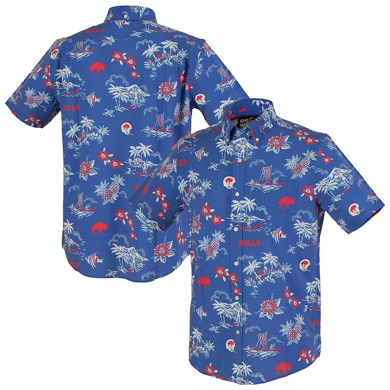 Chemise boutonnée rétro Kekai Performance pour homme, modèle Reyn Spooner Royal Buffalo Bills