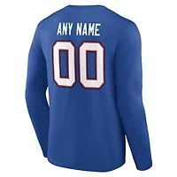 Men's Royal Buffalo Bills Team Authentic Personalized Name & Number Long Sleeve T-Shirt
