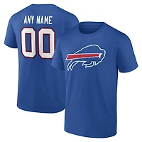 T-shirt authentique personnalisé avec nom et numéro de l'équipe des Royal Buffalo Bills pour hommes