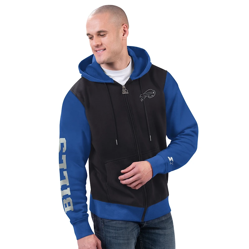 Sweat à capuche zippé pour homme Starter Buffalo Bills Thursday Night Gridiron, noir/bleu royal