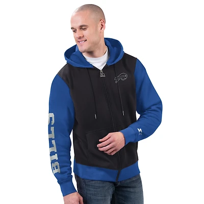 Sweat à capuche zippé pour homme Starter Buffalo Bills Thursday Night Gridiron, noir/bleu royal