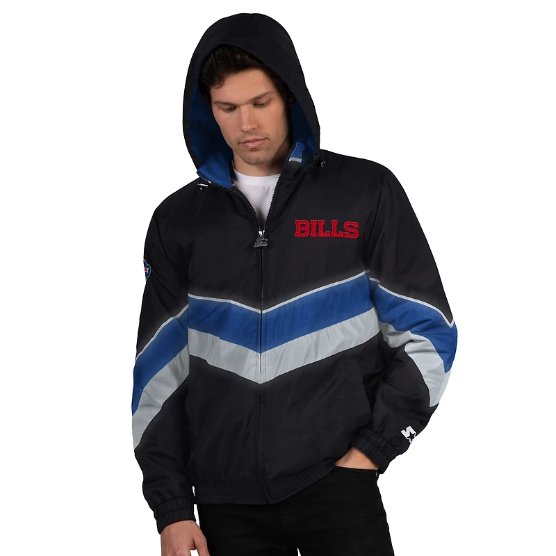Veste zippée complète pour homme Starter Buffalo Bills Thursday Night Gridiron, noir/bleu royal