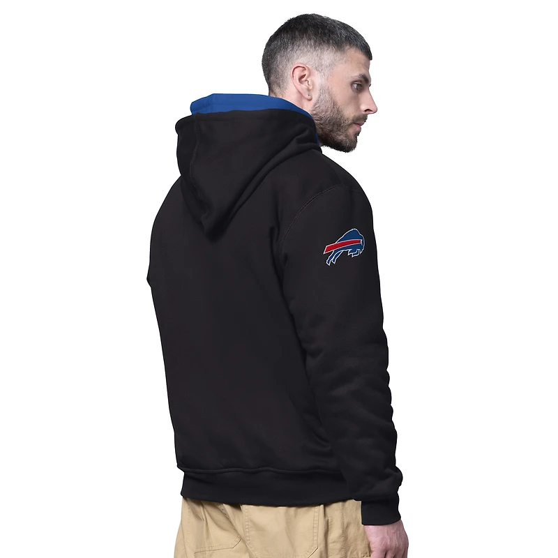 Men's Starter Black Buffalo Bills Big Shot Full-Zip Double Hoodie