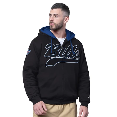 Sweat à capuche zippé double Big Shot pour homme, noir, des Buffalo Bills
