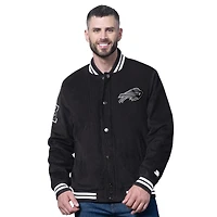Veste universitaire noire en velours côtelé occultant Starter pour homme des Buffalo Bills