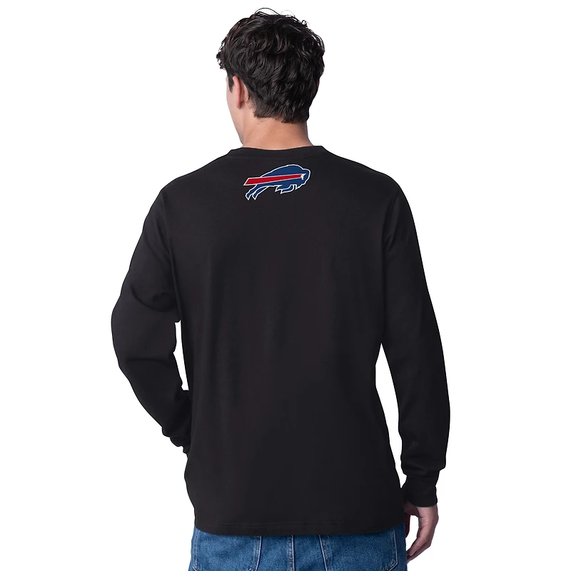 T-shirt à manches longues noir pour homme, joueur de ligne arrière des Buffalo Bills