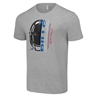 T-shirt gris chiné pour homme avec logo demi-casque des Buffalo Bills