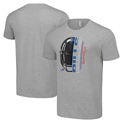 T-shirt gris chiné pour homme avec logo demi-casque des Buffalo Bills