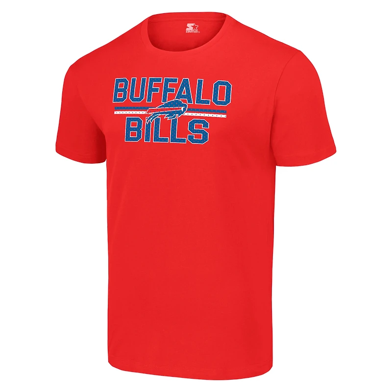 T-shirt graphique à imprimé en maille pour homme, équipe des Buffalo Bills, rouge