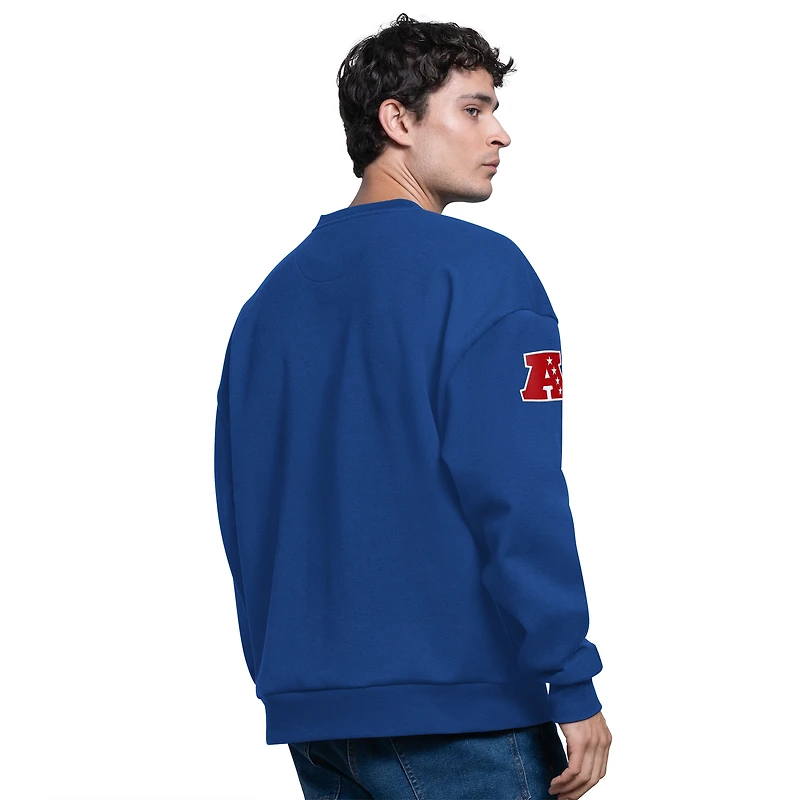 Men's Starter Royal Buffalo Bills Blitz Fleece Crewneck Sweatshirt