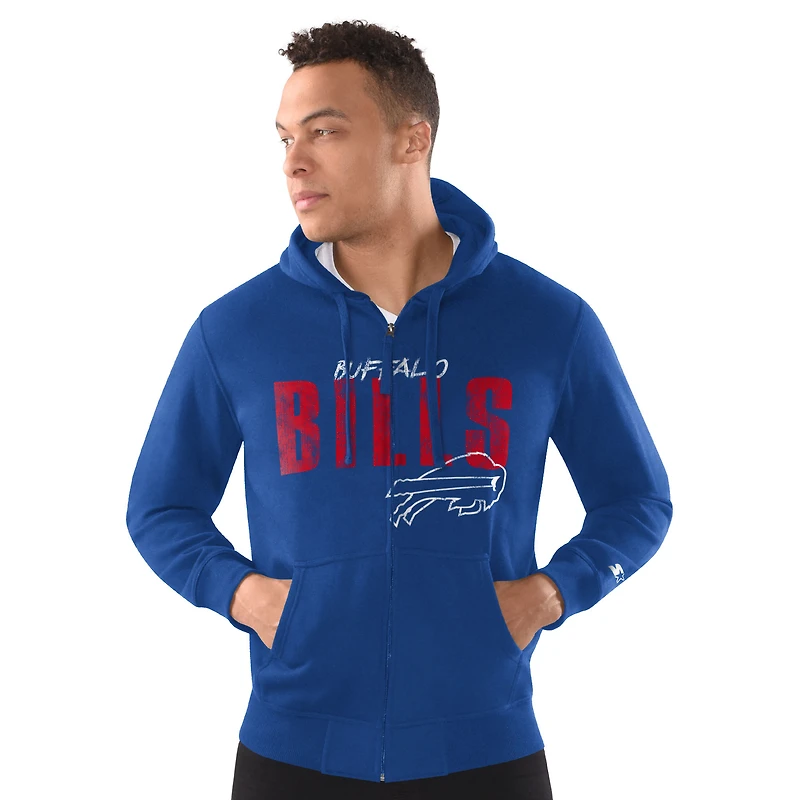 Sweat à capuche zippé classique vieilli pour homme Starter Royal Buffalo Bills