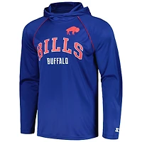 T-shirt à capuche manches longues raglan Starter Royal Buffalo Bills Gridiron Classics pour hommes