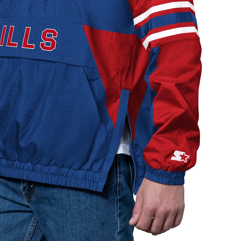 Men's Starter Royal Buffalo Bills Prospect Half-Zip Pullover