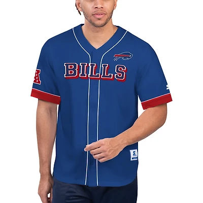 Chemise de baseball vintage à boutons complets Starter Royal Buffalo Bills Relay pour hommes