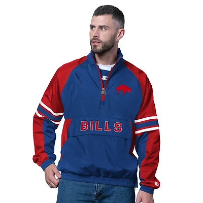 Men's Starter Royal Buffalo Bills Vintage Logo Prospect Half-Zip Pullover