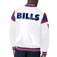 Men's Starter White Buffalo Bills Throwback Satin Full-Snap Varsity Jacket