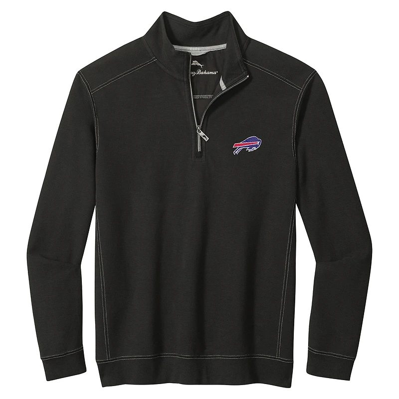 Men's Tommy Bahama  Black Buffalo Bills Sport Tobago Half-Zip Pullover