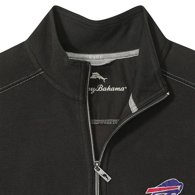 Men's Tommy Bahama  Black Buffalo Bills Sport Tobago Half-Zip Pullover