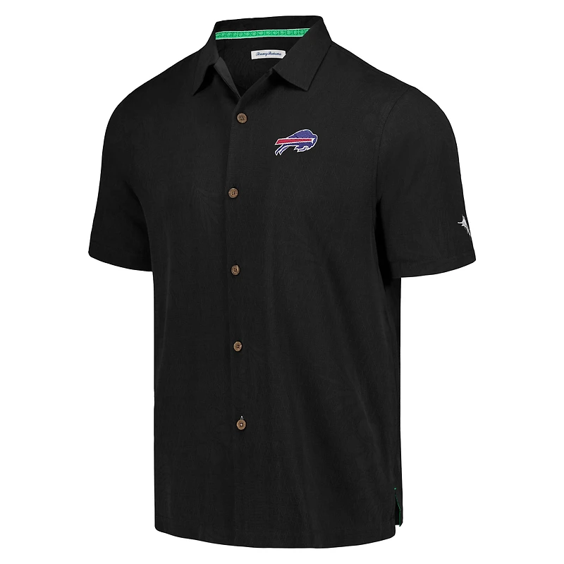 Men's Tommy Bahama Black Buffalo Bills Tidal Kickoff Camp Button-Up Shirt