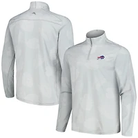 Sweat-shirt à demi-zip Tommy Bahama pour hommes, gris Buffalo Bills Delray Frond IslandZone