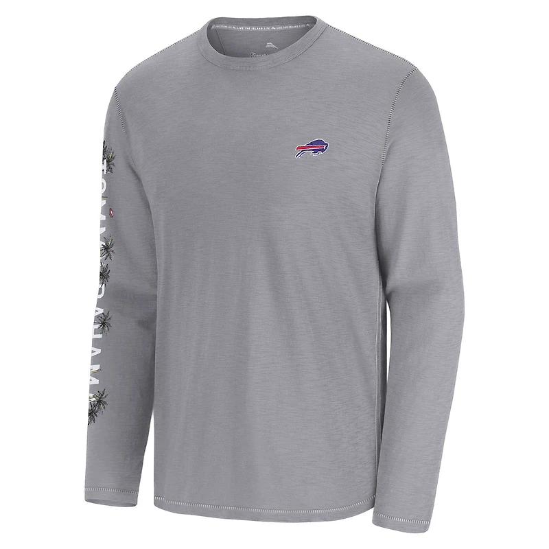 Men's Tommy Bahama Gray Buffalo Bills Oasis Endzone Lux Long Sleeve T-Shirt