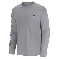 Men's Tommy Bahama  Gray Buffalo Bills Oasis Endzone Lux Long Sleeve T-Shirt