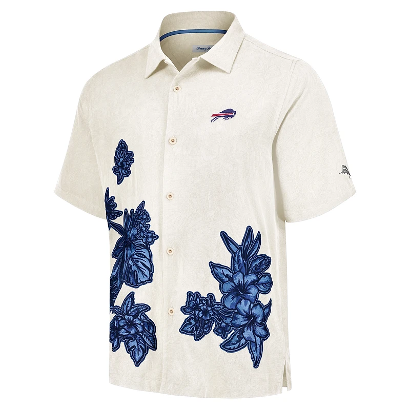 Chemise boutonnée Tommy Bahama pour hommes, Buffalo Bills, Hibiscus Camp, blanche