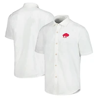 Chemise de camp boutonnée Tommy Bahama White Buffalo Bills Sport Coconut Point Palm Vista IslandZone pour hommes