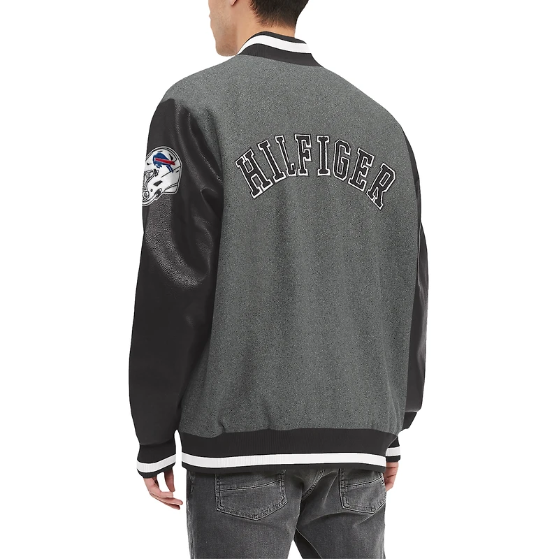 Men's Tommy Hilfiger Gray Buffalo Bills Gunner Full-Snap Varsity Jacket