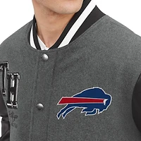 Men's Tommy Hilfiger Gray Buffalo Bills Gunner Full-Snap Varsity Jacket