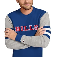 Men's Tommy Hilfiger Royal/Heather Gray Buffalo Bills Acrylic Crewneck Pullover Sweater