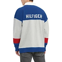 Men's Tommy Hilfiger Royal/Heather Gray Buffalo Bills Connor Oversized Rugby Long Sleeve Polo