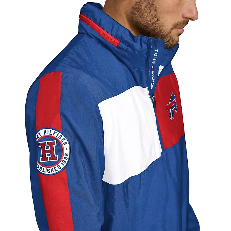 Men's Tommy Hilfiger Royal Buffalo Bills Gael Lightweight Half-Zip Hoodie Jacket