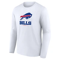 Men's  White Buffalo Bills Team Lockup Long Sleeve T-Shirt