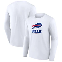 Men's  White Buffalo Bills Team Lockup Long Sleeve T-Shirt