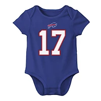 Body Nike pour nouveau-né et bébé Josh Allen Royal Buffalo Bills avec nom numéro de joueur