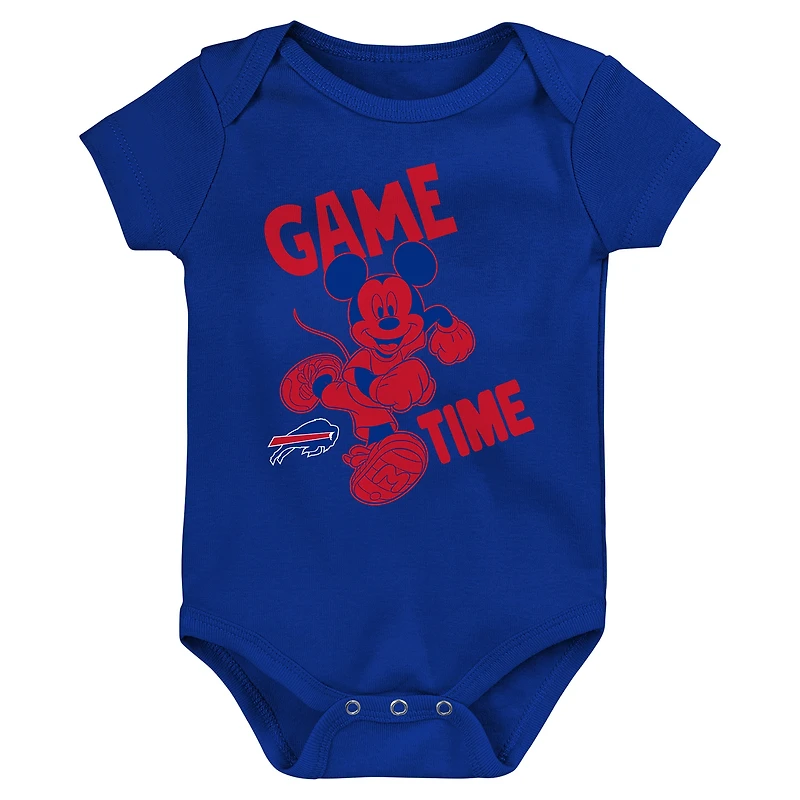 Ensemble body trois pièces Disney Game Time pour nouveau-né et nourrisson, royal/rouge/gris, Buffalo Bills