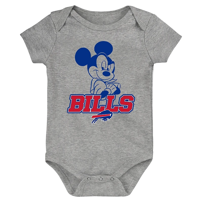 Ensemble body trois pièces Disney Game Time pour nouveau-né et nourrisson, royal/rouge/gris, Buffalo Bills