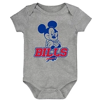 Ensemble body trois pièces Disney Game Time pour nouveau-né et nourrisson, royal/rouge/gris, Buffalo Bills