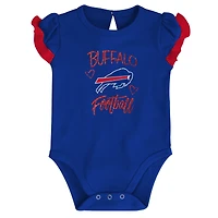 Newborn & Infant Royal/Red Buffalo Bills Too Much Love Two-Piece Bodysuit Set