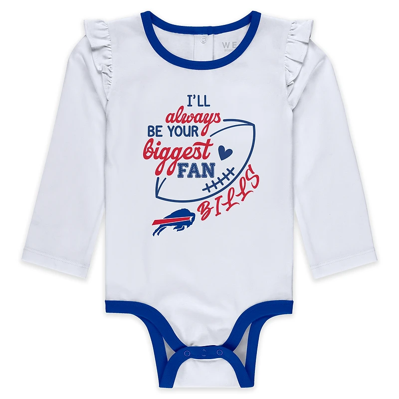 Newborn & Infant WEAR by Erin Andrews Buffalo Bills Three-Piece Long Sleeve Bodysuit, Tutu and Sweatpants Set