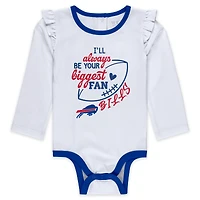 Newborn & Infant WEAR by Erin Andrews Buffalo Bills Three-Piece Long Sleeve Bodysuit, Tutu and Sweatpants Set