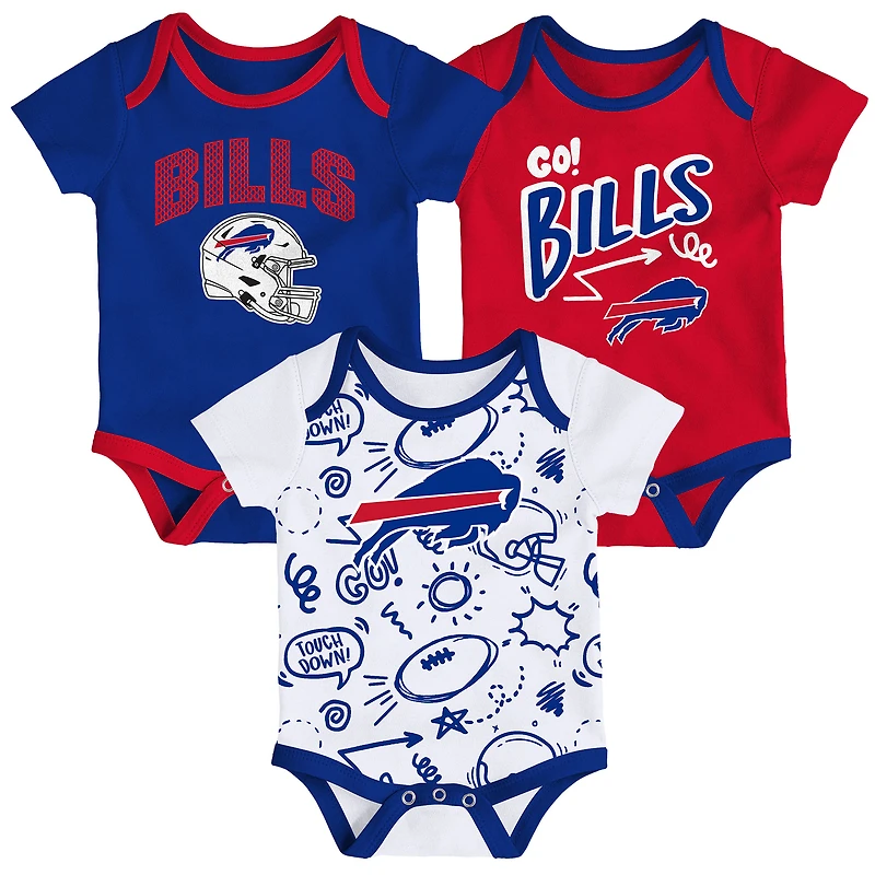 Newborn Outerstuff Buffalo Bills All Day Play Three-Piece Bodysuit Set